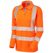 POLLYFIELD Class 2 Coolviz Ultra Women's Sleeved Polo Shirt Orange