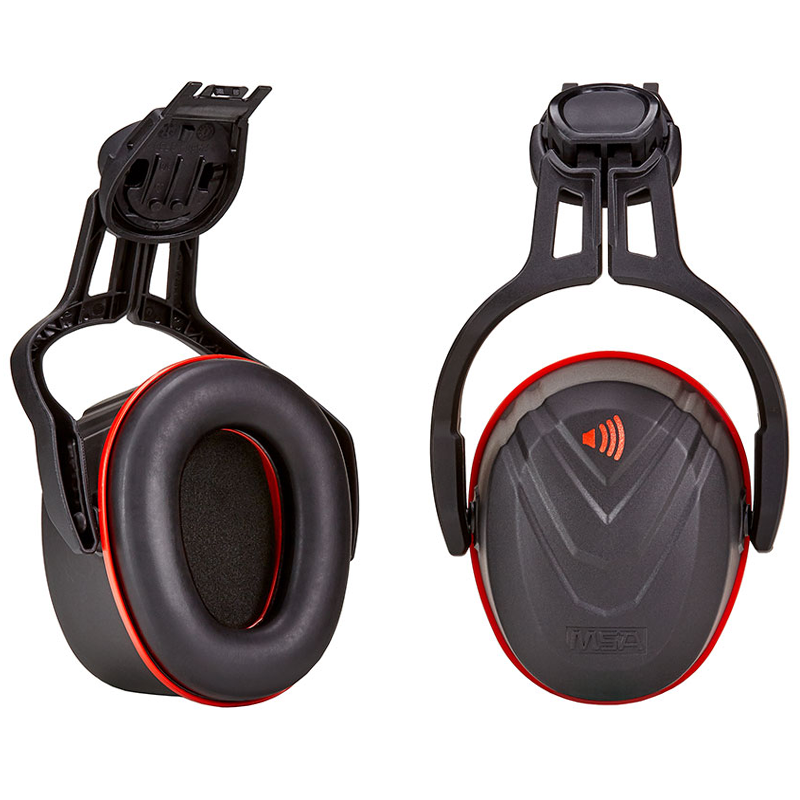 MSA V-Gard Helmet Mounted Ear Defender - Red High - Reduced To Clear