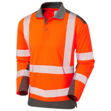 WRINGCLIFF Class 2 Coolviz Plus Sleeved Polo Shirt Orange/Grey