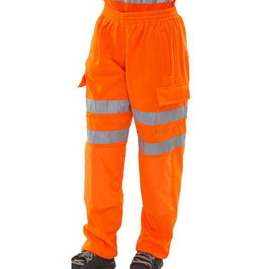 Beeswift Hi-Viz Sweat Jogging Bottoms Orange