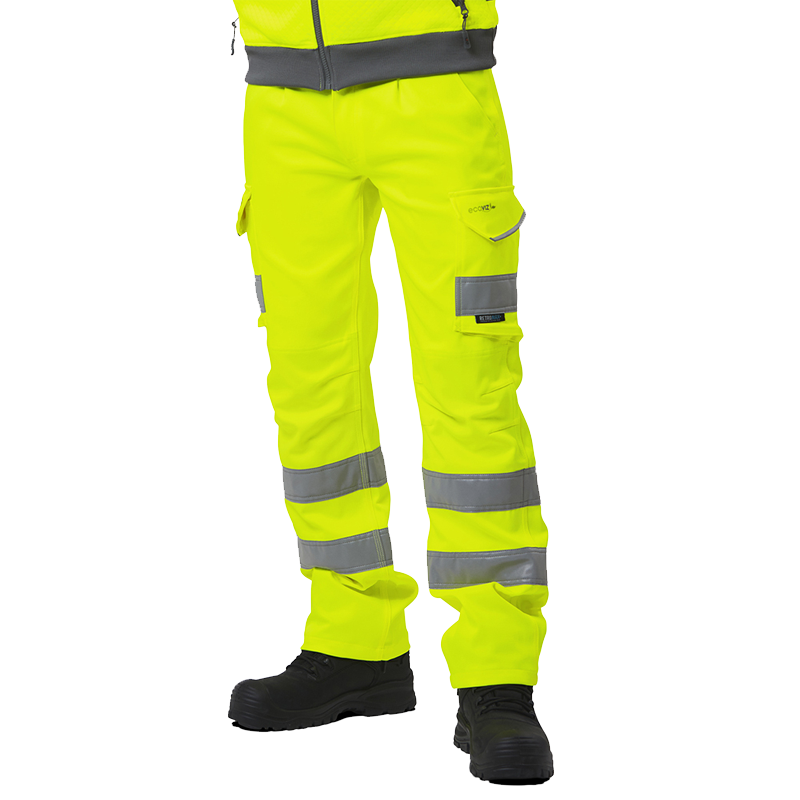 Kingford Class 1 EcoViz Stretch Poly/Cotton Cargo Trouser Yellow