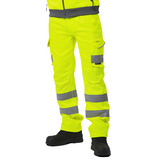 Kingford Class 1 EcoViz Stretch Poly/Cotton Cargo Trouser Yellow