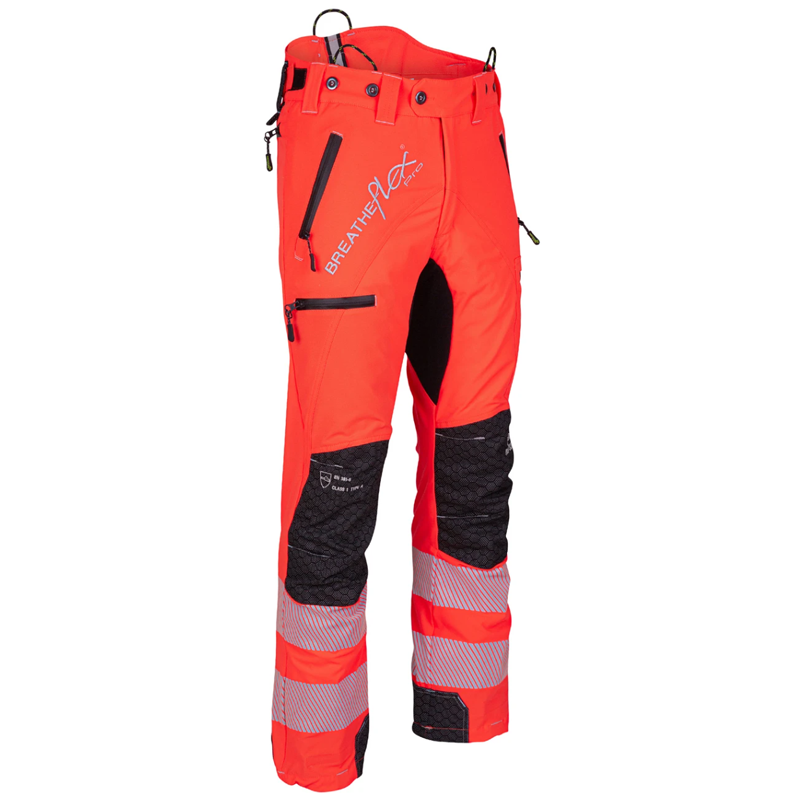 Arbortec ATHV4070 Hi-Vis Orange Chainsaw Trousers Front View