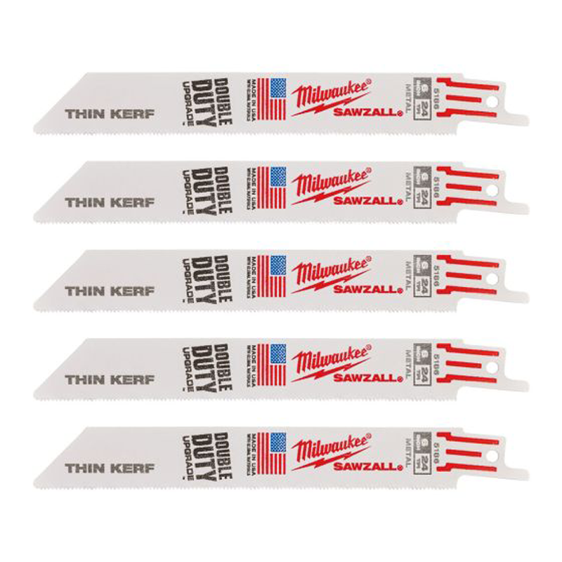 Milwaukee Sawzall Blade For Reciprocating Saws 150mm x 24tpi 5 pack 48475186