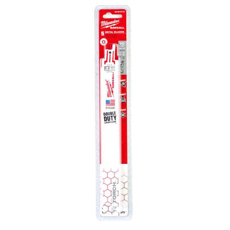 Milwaukee Sawzall Blade For Reciprocating Saws TORCH 230mm x10tpi 05 pack 48005713