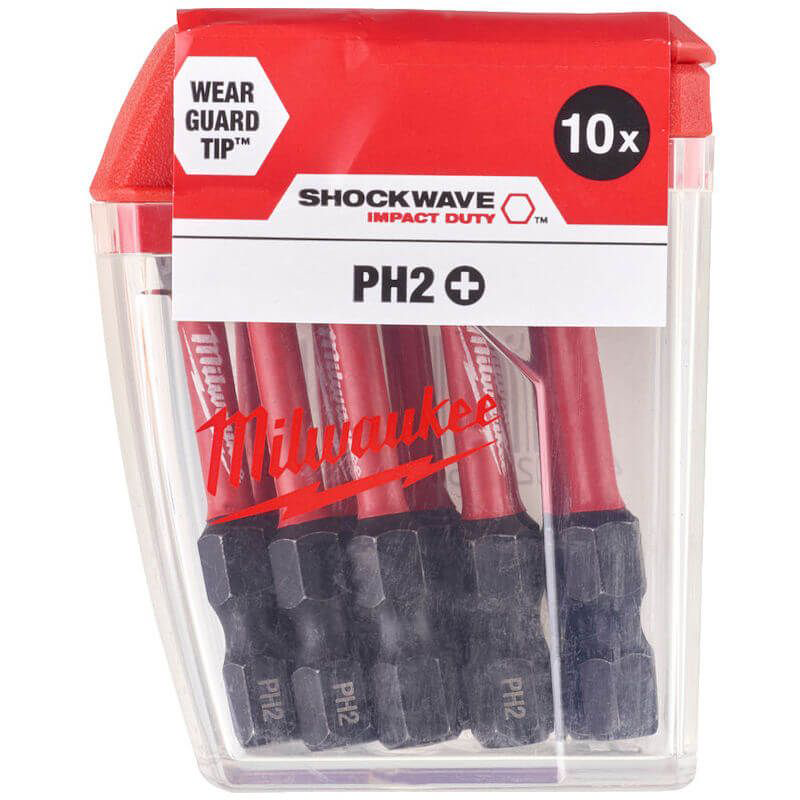 Milwaukee Screwdriver SHOCKWAVE™ Bits PH2 50mm-10pc 4932472048