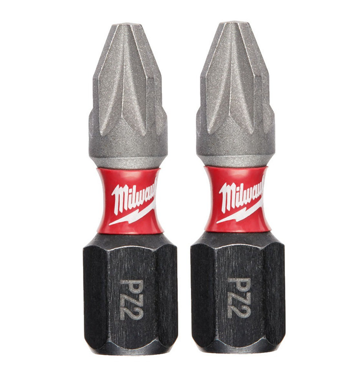 Milwaukee Screwdriver SHOCKWAVE™ Bits PZ2 25mm- Pack of 2  4932472040