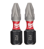 Milwaukee Screwdriver SHOCKWAVE™ Bits PZ2 25mm- Pack of 2  4932472040