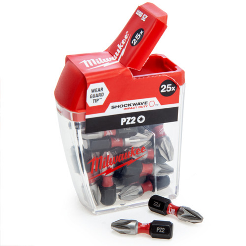 Milwaukee Screwdriver SHOCKWAVE™ Bits PZ2 25mm-25pc 4932472041