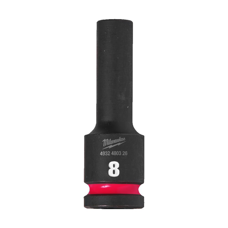 Milwaukee  Hex SHOCKWAVE™ socket 1/2" deep impact 8mm-1pc 4932480326
