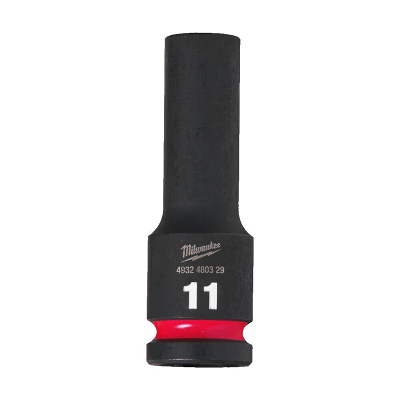 Milwaukee  Hex SHOCKWAVE™ socket 1/2" deep impact 11mm-1pc 4932480329