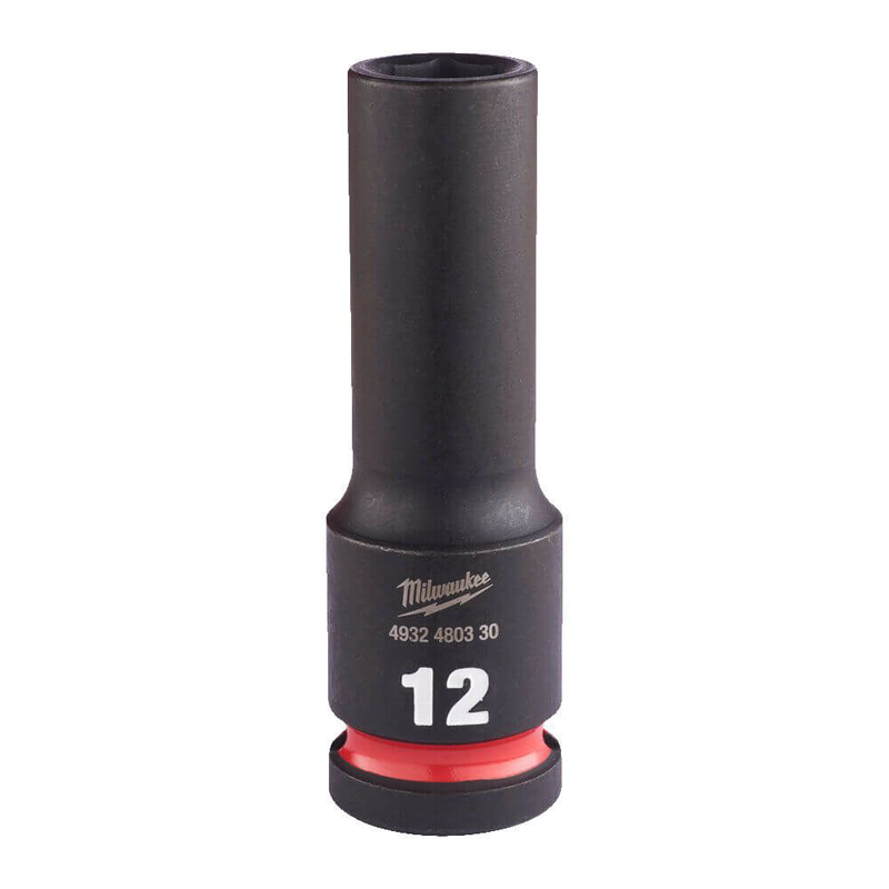 Milwaukee  Hex SHOCKWAVE™ socket 1/2" deep impact 12mm-1pc 4932480330