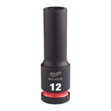 Milwaukee  Hex SHOCKWAVE™ socket 1/2" deep impact 12mm-1pc 4932480330
