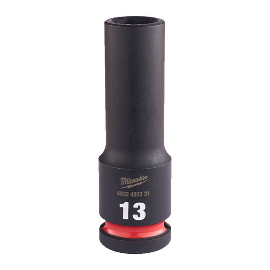 Milwaukee  Hex SHOCKWAVE™ socket 1/2" deep impact 13mm-1pc 4932480331