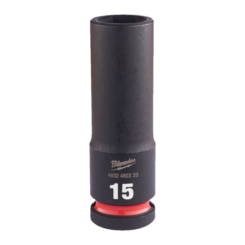 Milwaukee  Hex SHOCKWAVE™ socket 1/2" deep impact 15mm-1pc 4932480333