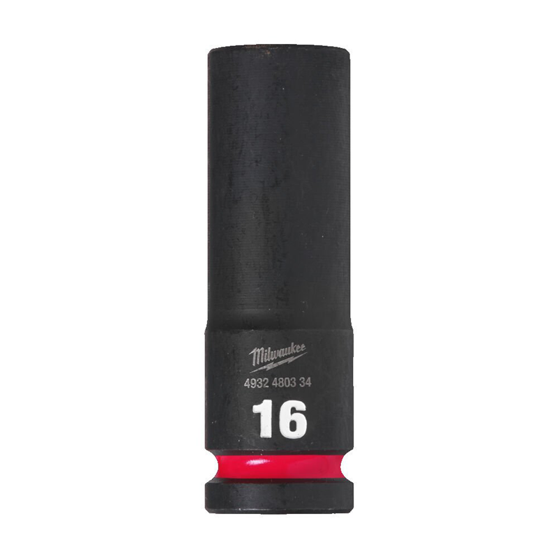 Milwaukee  Hex SHOCKWAVE™ socket 1/2" deep impact 16mm-1pc 4932480334