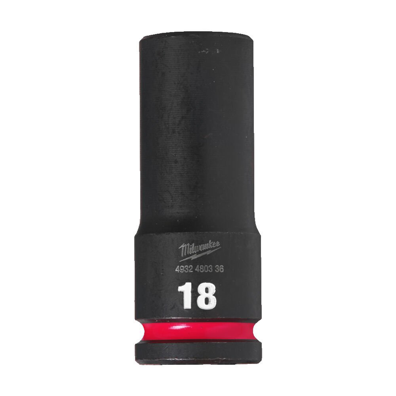 Milwaukee  Hex SHOCKWAVE™ socket 1/2" deep impact 18mm-1pc 4932480336
