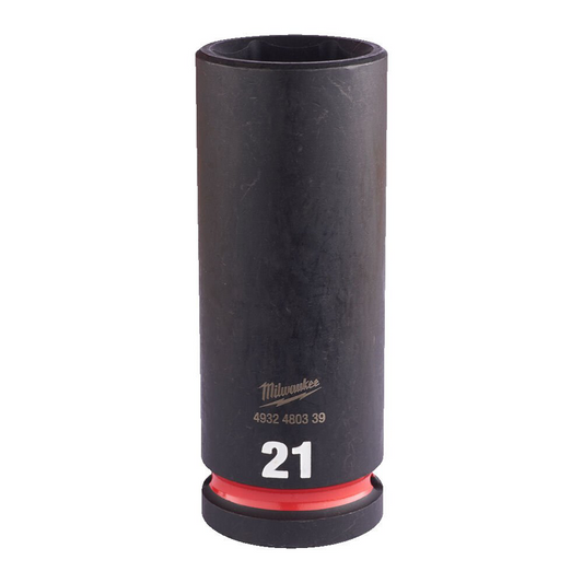 Milwaukee  Hex SHOCKWAVE™ socket 1/2" deep impact 21mm-1pc 4932480339