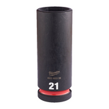 Milwaukee  Hex SHOCKWAVE™ socket 1/2" deep impact 21mm-1pc 4932480339