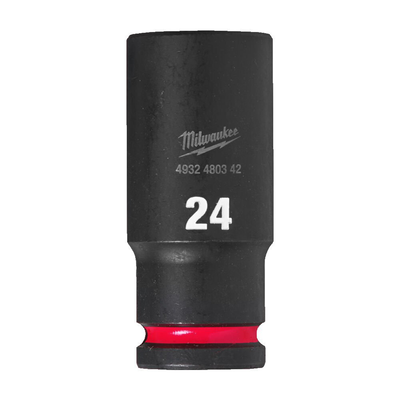 Milwaukee  Hex SHOCKWAVE™ socket 1/2" deep impact 24mm-1pc 4932480342