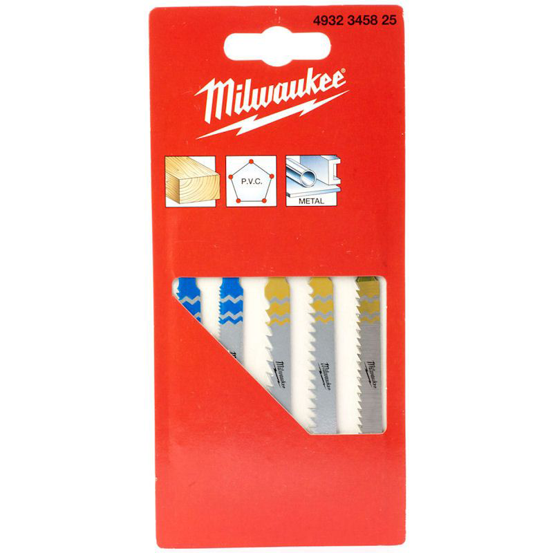 Milwaukee Jigsaw Blade Wood and Metal Set 1 - 5pc 4932345825