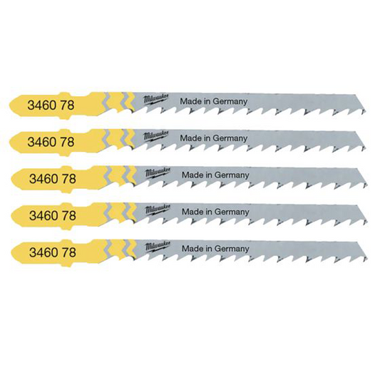 Milwaukee Jigsaw Blade 75mm x 4mm T244D - 5pc 4932346078