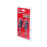 Milwaukee 2 Piece Tri-Lobe Stubby Screwdriver Twin Set 4932471810