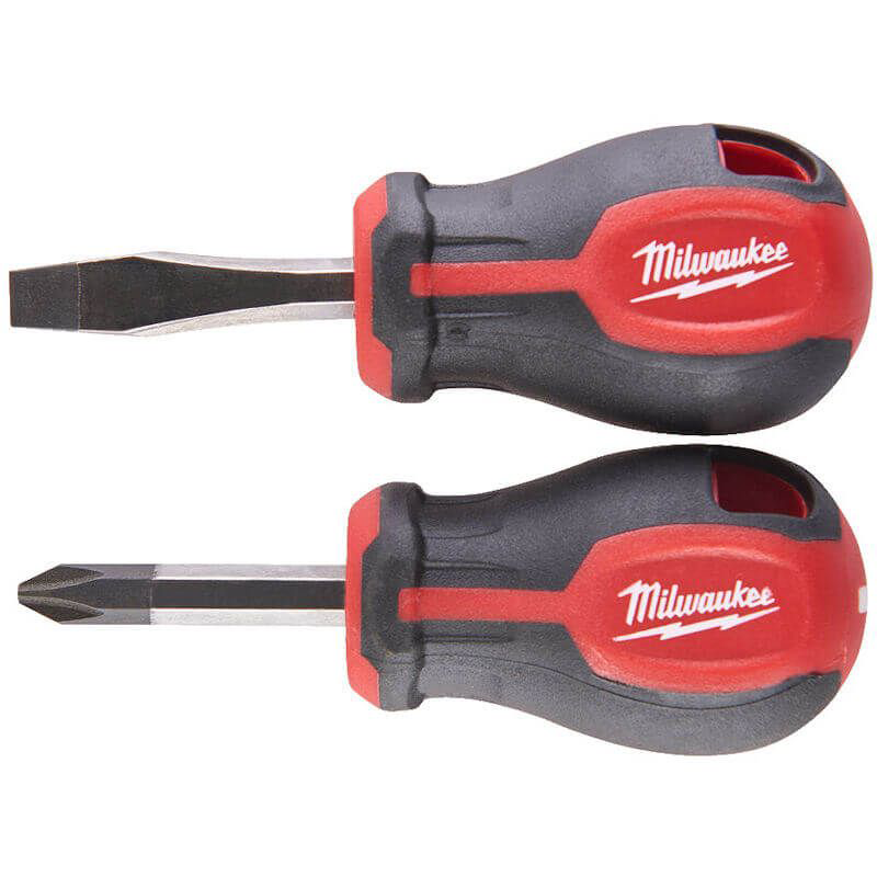 Milwaukee 2 Piece Tri-Lobe Stubby Screwdriver Twin Set 4932471810