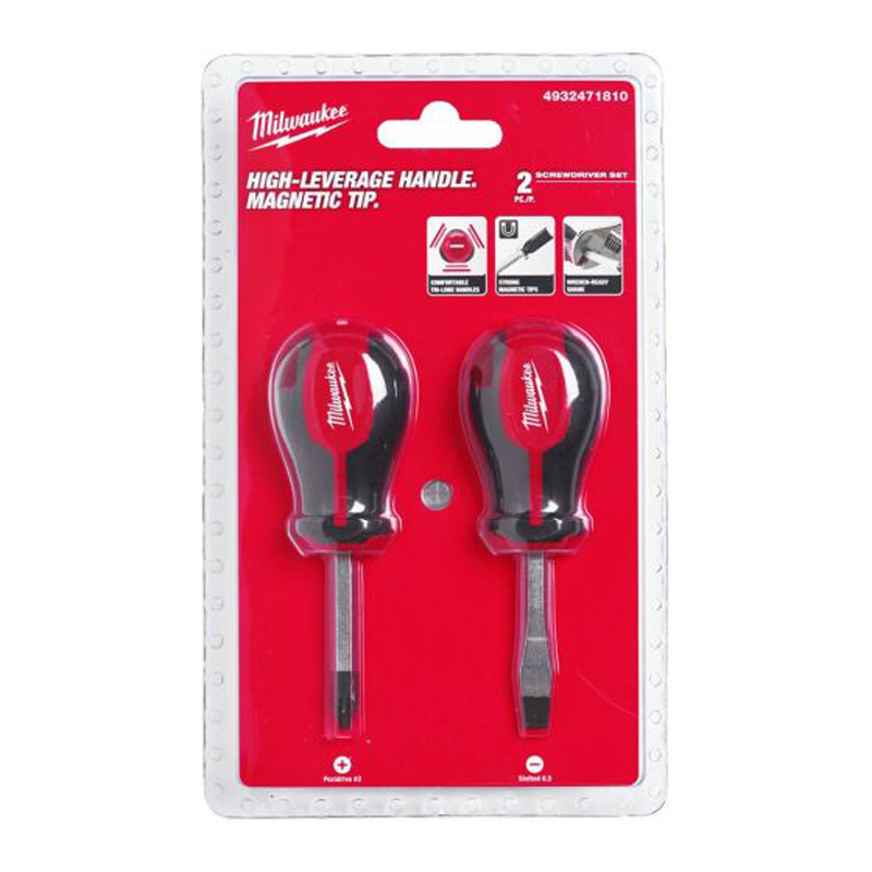 Milwaukee 2 Piece Tri-Lobe Stubby Screwdriver Twin Set 4932471810