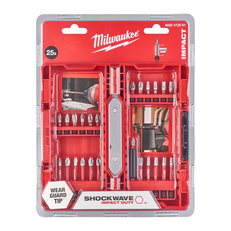 Milwaukee SHOCKWAVE 25 Piece Impact Screwdriving Bit Set 4932472061