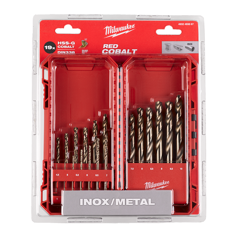 Milwaukee SHOCKWAVE Red Cobalt HSS-19 Pieces Metal Drill Bit Set 4932499764