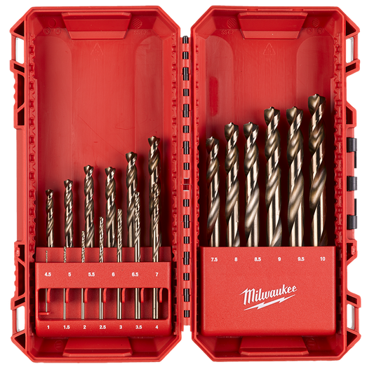 Milwaukee SHOCKWAVE Red Cobalt HSS-19 Pieces Metal Drill Bit Set 4932499764