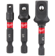 Milwaukee 3 piece SHOCKWAVE Impact Duty Adaptor Set 1/4, 3/8,1/2 4932479228