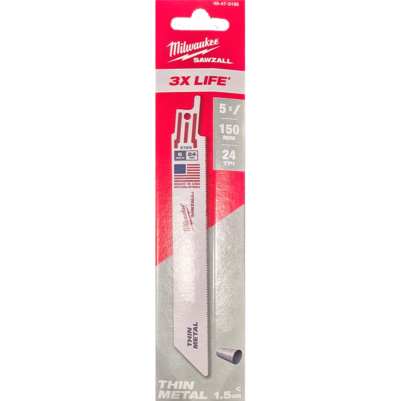 Milwaukee Sawzall Blade For Reciprocating Saws 150mm x 24tpi 5 pack 48475186