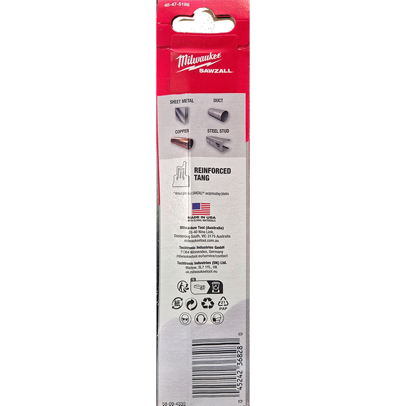 Milwaukee Sawzall Blade For Reciprocating Saws 150mm x 24tpi 5 pack 48475186
