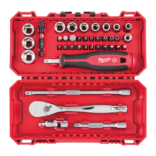 Milwaukee 1/4" Rachet Driver & Socket Set 4932498381