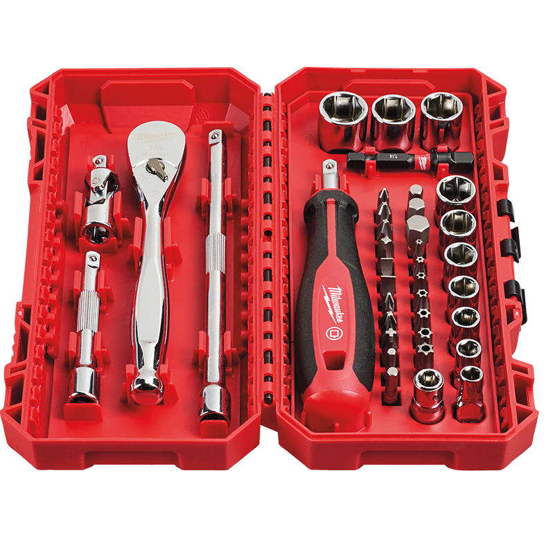 Milwaukee 1/4" Rachet Driver & Socket Set 4932498381