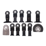 Contents of the Milwaukee Starlock General Multi-Tool Blade Set laid out.