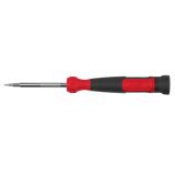 Red and black Milwaukee screwdriver on a white background