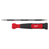 Milwaukee screwdriver with red and black handle on a white background