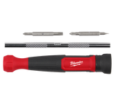 Milwaukee screwdriver with two additional bits on a white background