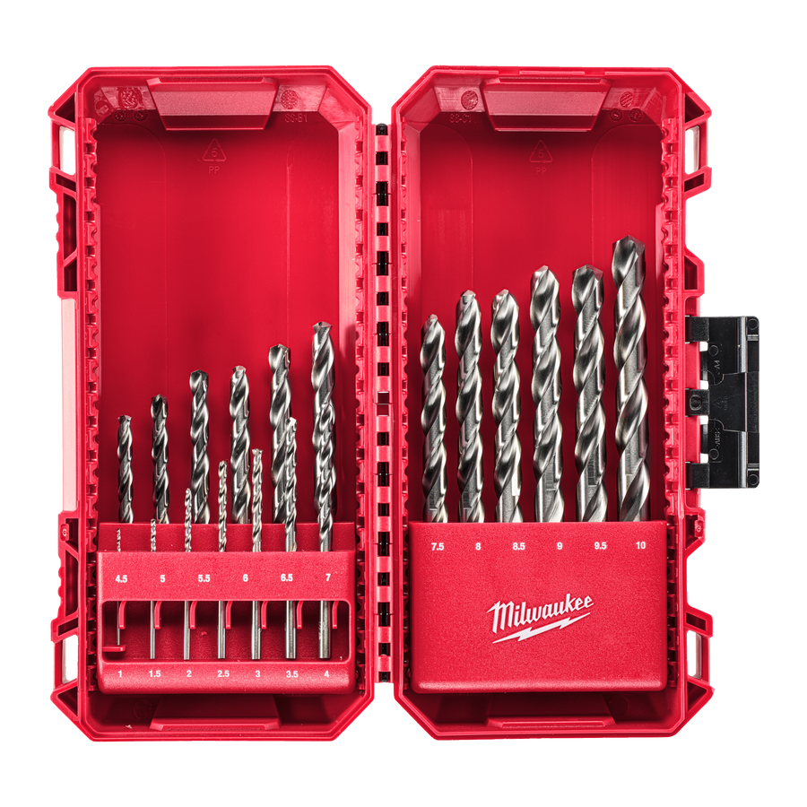 Milwaukee 19pc Thunderweb HSS (DIN338) Ground Metal Drill Bit Set 4932493869