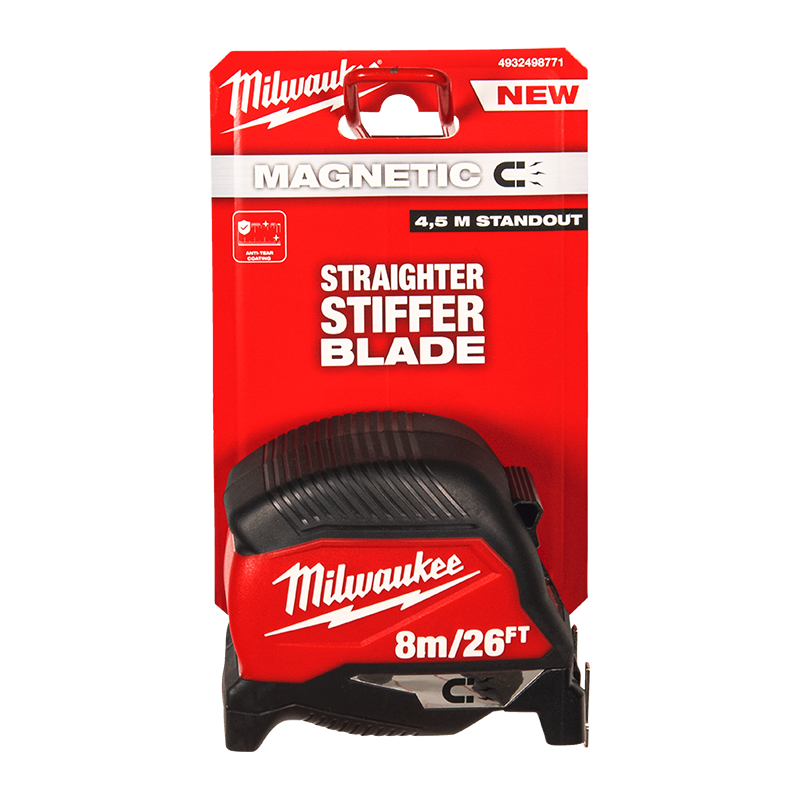 Milwaukee magnetic tape measure packaging on a white background