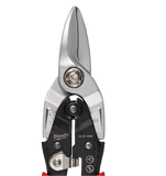 Close-up of a pair of aviation snips with Milwaukee branding on a white background