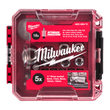 Milwaukee ¼ inch 25 piece Drive Compact Ratchet Set shown in its packout compatible box.