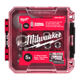 Milwaukee ¼ inch 25 piece Drive Compact Ratchet Set shown in its packout compatible box.