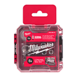Milwaukee ¼ inch 25 piece Drive Compact Ratchet Set shown in its packout compatible box and packaging.