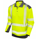 WRINGCLIFF Class 2 Coolviz Plus Sleeved Polo Shirt Yellow/Grey