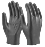 Pair of black gloves on a white background