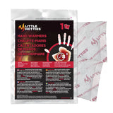 Little Hotties hand warmer packaging with a close-up of the product on a white background